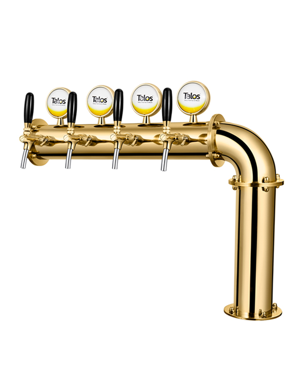 TALOS L Tower Stainless Steel 4 Tap Tower 102mm Beer Dispensing Equipment Draft Beer Tower (LED,PVD)