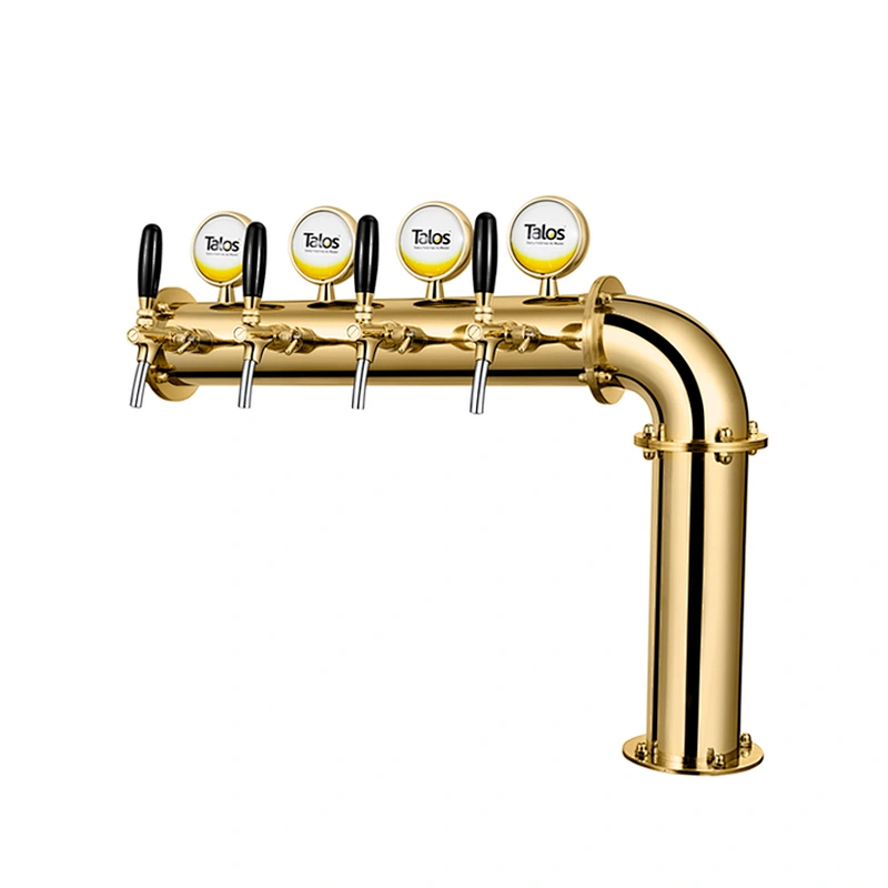 TALOS L Tower Stainless Steel 4 Tap Tower 102mm Beer Dispensing Equipment Draft Beer Tower (LED,PVD)