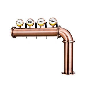 TALOS L Tower Stainless Steel 4 Tap Tower 102mm Beer Dispensing Equipment Draft Beer Tower (LED,Red Bronze)