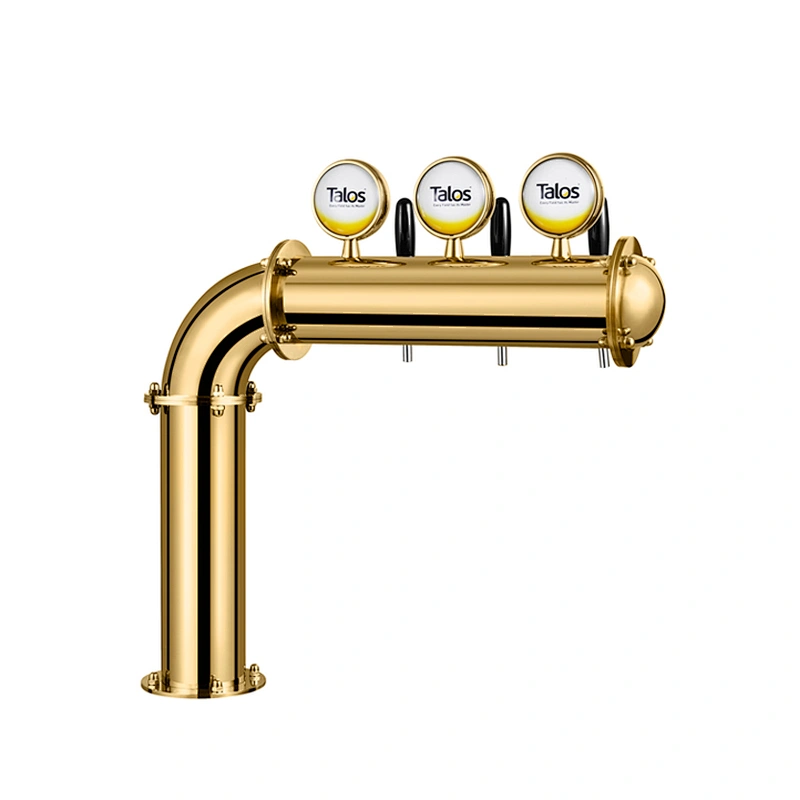 TALOS L Tower Stainless Steel 3 Tap Tower 102mm Beer Dispensing Equipment Draft Beer Tower (LED,PVD)