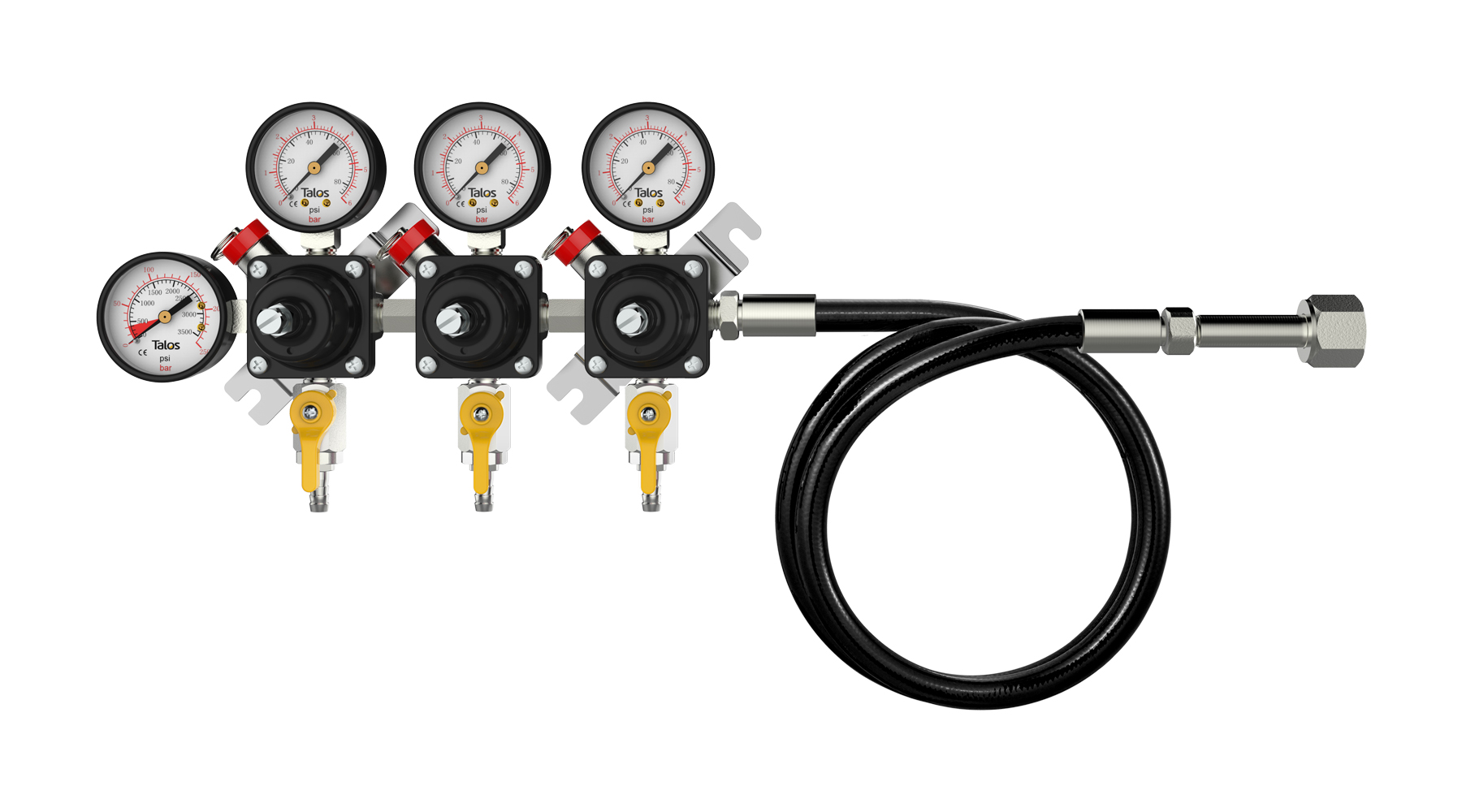 Talos 3-product Premium CO2 Beer Regulator with high pressure hose