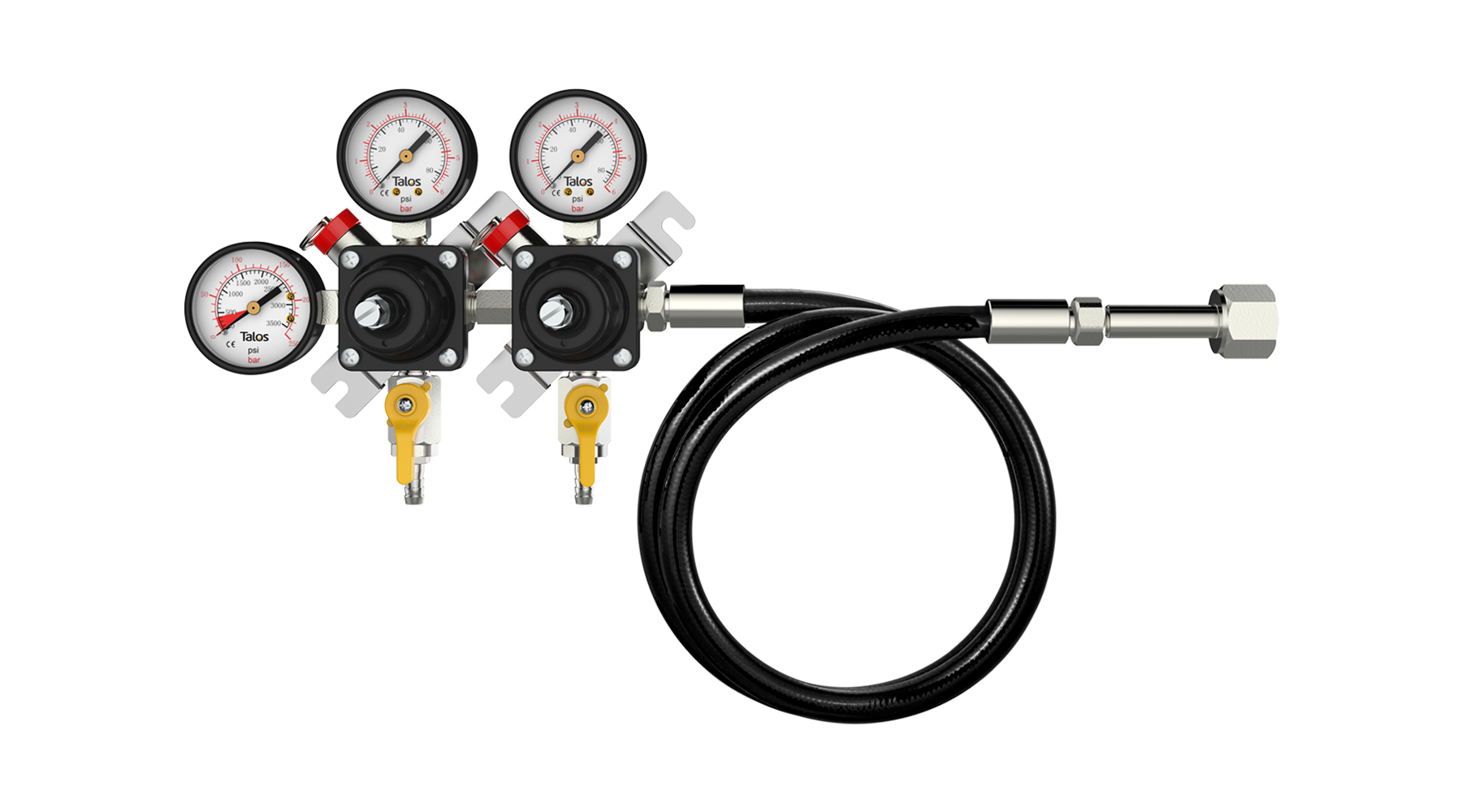 Talos 2-product Premium CO2 Beer Regulator with High Pressure Hose