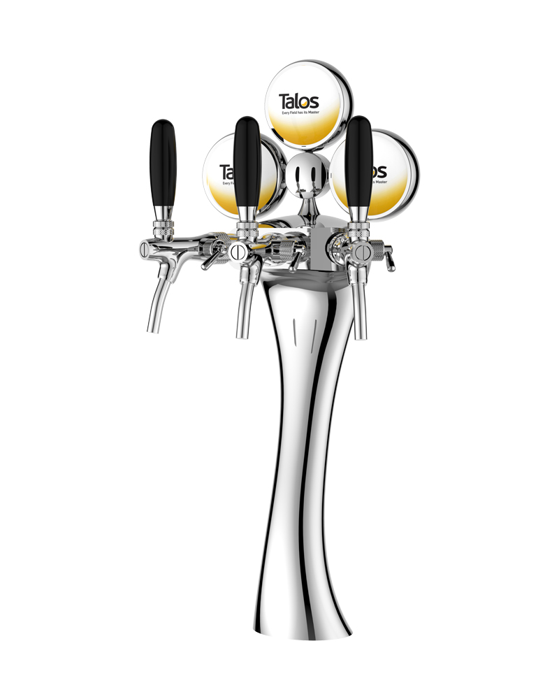 TALOS Elegance Tap Tower Chrome 3-way Dispensing Tower Draft Beer Tower