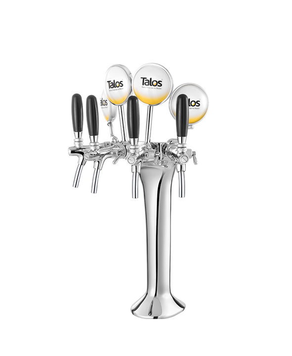TALOS Classic Tap Tower Chrome 4-way Dispensing Tower Draft Beer Tower