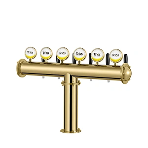 TALOS T Tower Stainless Steel 6 Tap Tower 102mm Beer Dispensing Equipment Draft Beer Tower (PVD, LED)