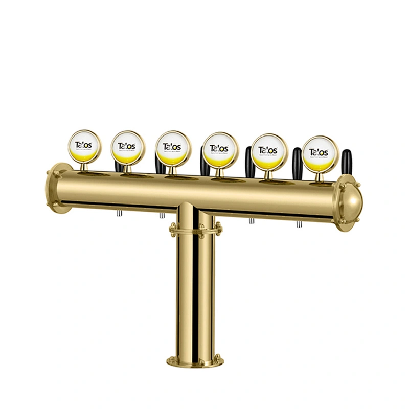 TALOS T Tower Stainless Steel 6 Tap Tower 102mm Beer Dispensing Equipment Draft Beer Tower (PVD, LED)