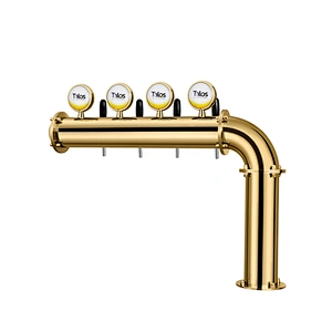 TALOS L Tower Stainless Steel 4 Tap Tower 102mm Beer Dispensing Equipment Draft Beer Tower (LED,PVD)