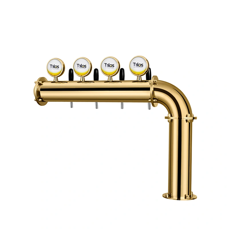TALOS L Tower Stainless Steel 4 Tap Tower 102mm Beer Dispensing Equipment Draft Beer Tower (LED,PVD)