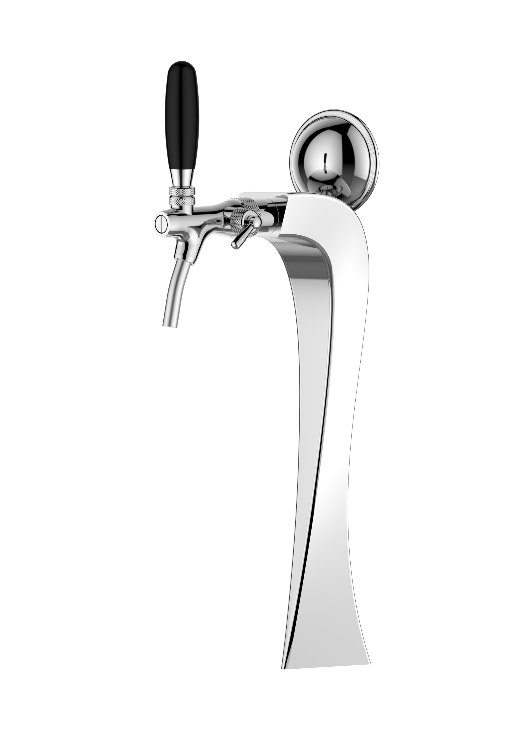 TALOS Brage Tap Tower Chrome 1-way Dispensing Tower Draft Beer Tower