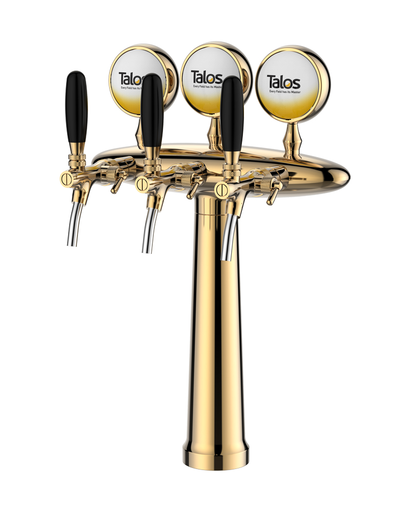 TALOS Elliptical Tap Tower PVD 3-way Dispensing Tower Draft Beer Tower