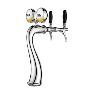 TALOS Goose Tap Tower Chrome 2-way Dispensing Tower Draft Beer Tower