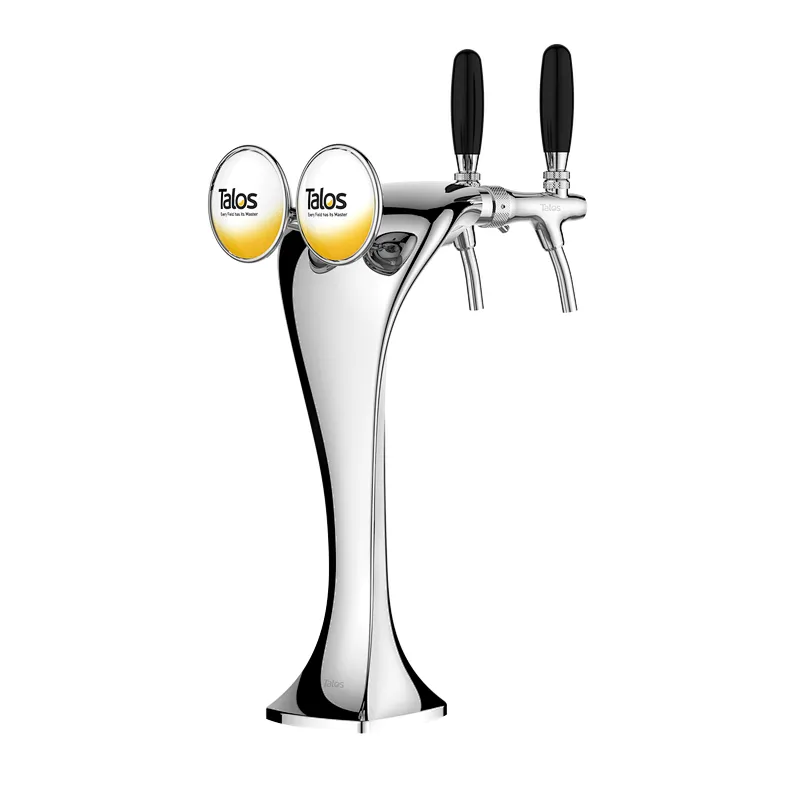 TALOS Cobra Tap Tower Chrome 2-way Dispensing Tower Draft Beer Tower