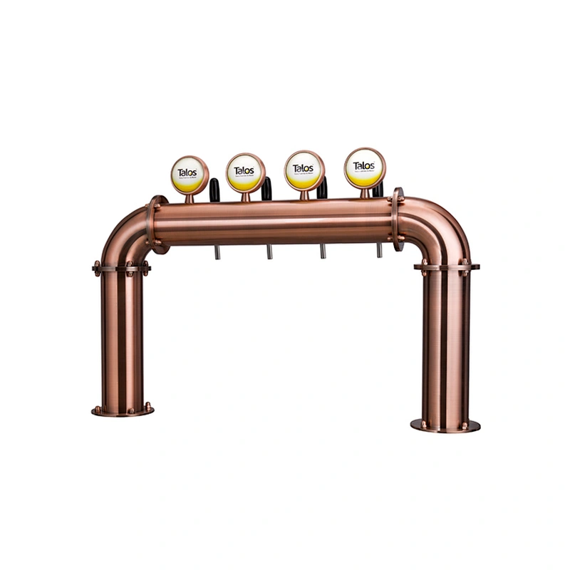 TALOS U Tower Stainless Steel 4 Tap Tower 102mm Beer Dispensing Equipment Draft Beer Tower (Red Bronze)