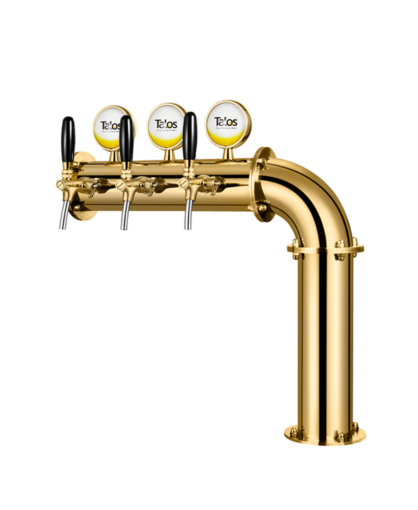 TALOS L Tower Stainless Steel 3 Tap Tower 102mm Beer Dispensing Equipment Draft Beer Tower (LED,PVD)