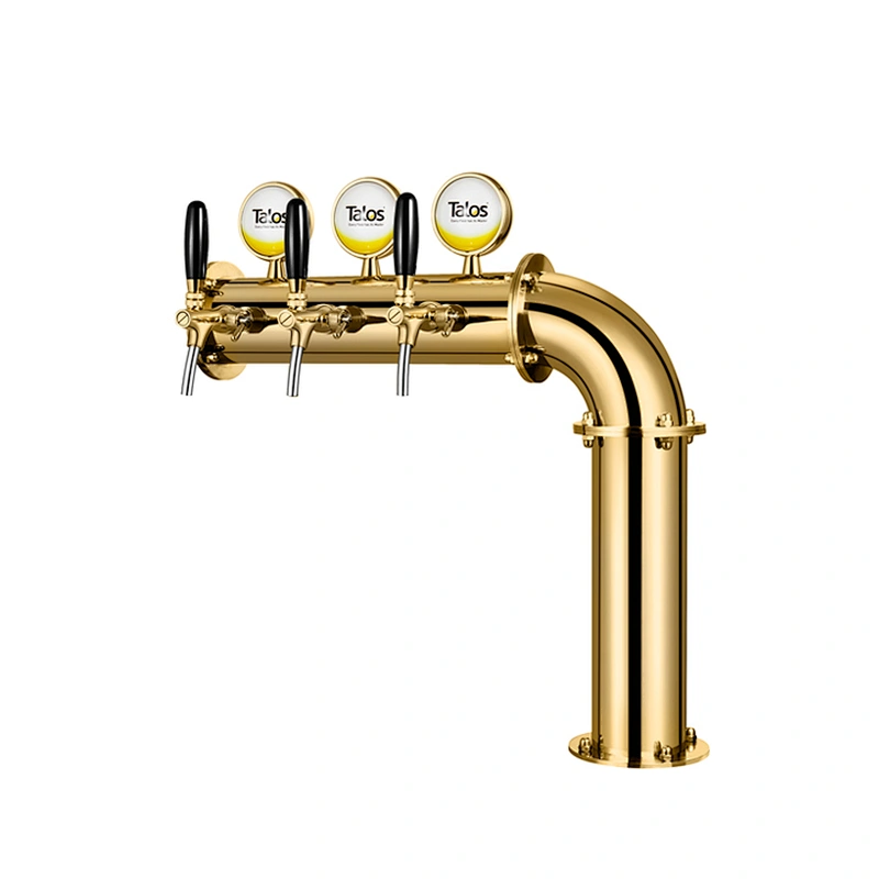 TALOS L Tower Stainless Steel 3 Tap Tower 102mm Beer Dispensing Equipment Draft Beer Tower (LED,PVD)