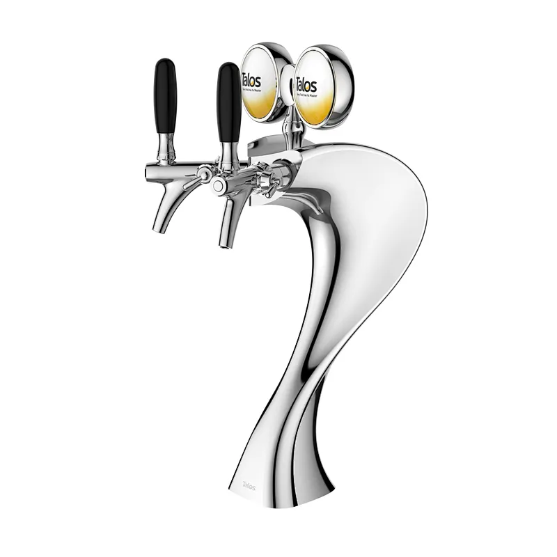 TALOS Dragon Tap Tower Chrome 2-way Dispensing Tower Draft Beer Tower