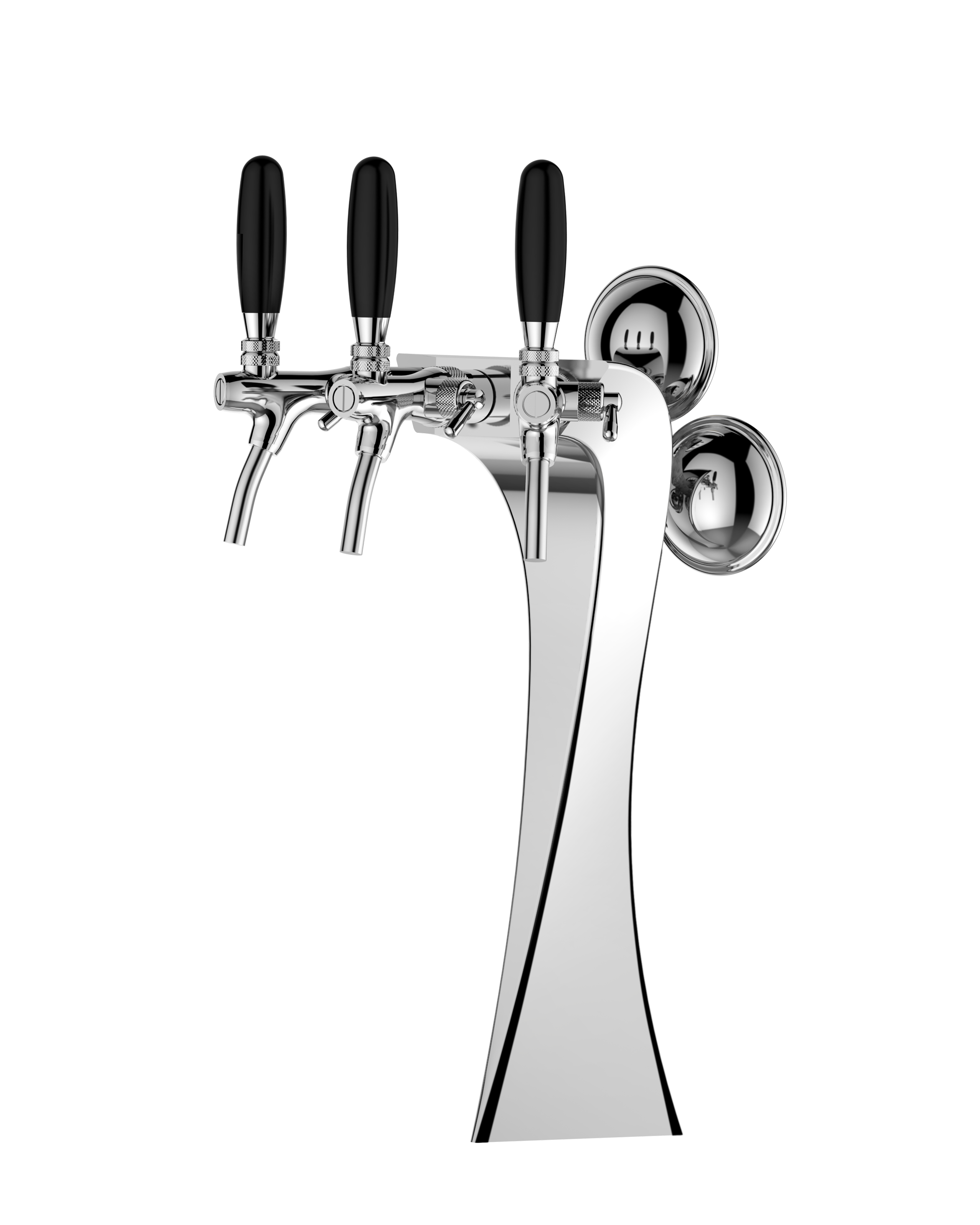 TALOS Brage Tap Tower Chrome 3-way Dispensing Tower Draft Beer Tower