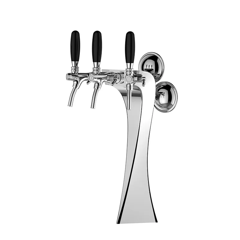 TALOS Brage Tap Tower Chrome 3-way Dispensing Tower Draft Beer Tower