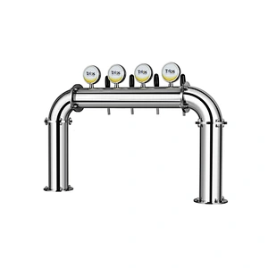 TALOS U Tower Stainless Steel 4 Tap Tower 102mm Beer Dispensing Equipment Draft Beer Tower (Polished)