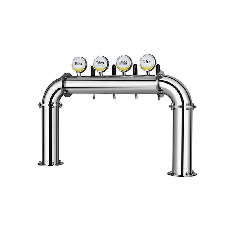 TALOS U Tower Stainless Steel 4 Tap Tower 102mm Beer Dispensing Equipment Draft Beer Tower (Polished)