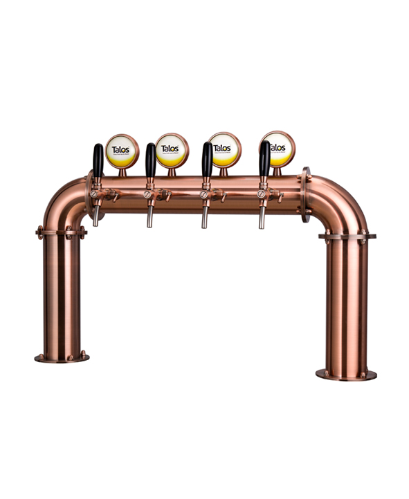TALOS U Tower Stainless Steel 4 Tap Tower 102mm Beer Dispensing Equipment Draft Beer Tower (Red Bronze)