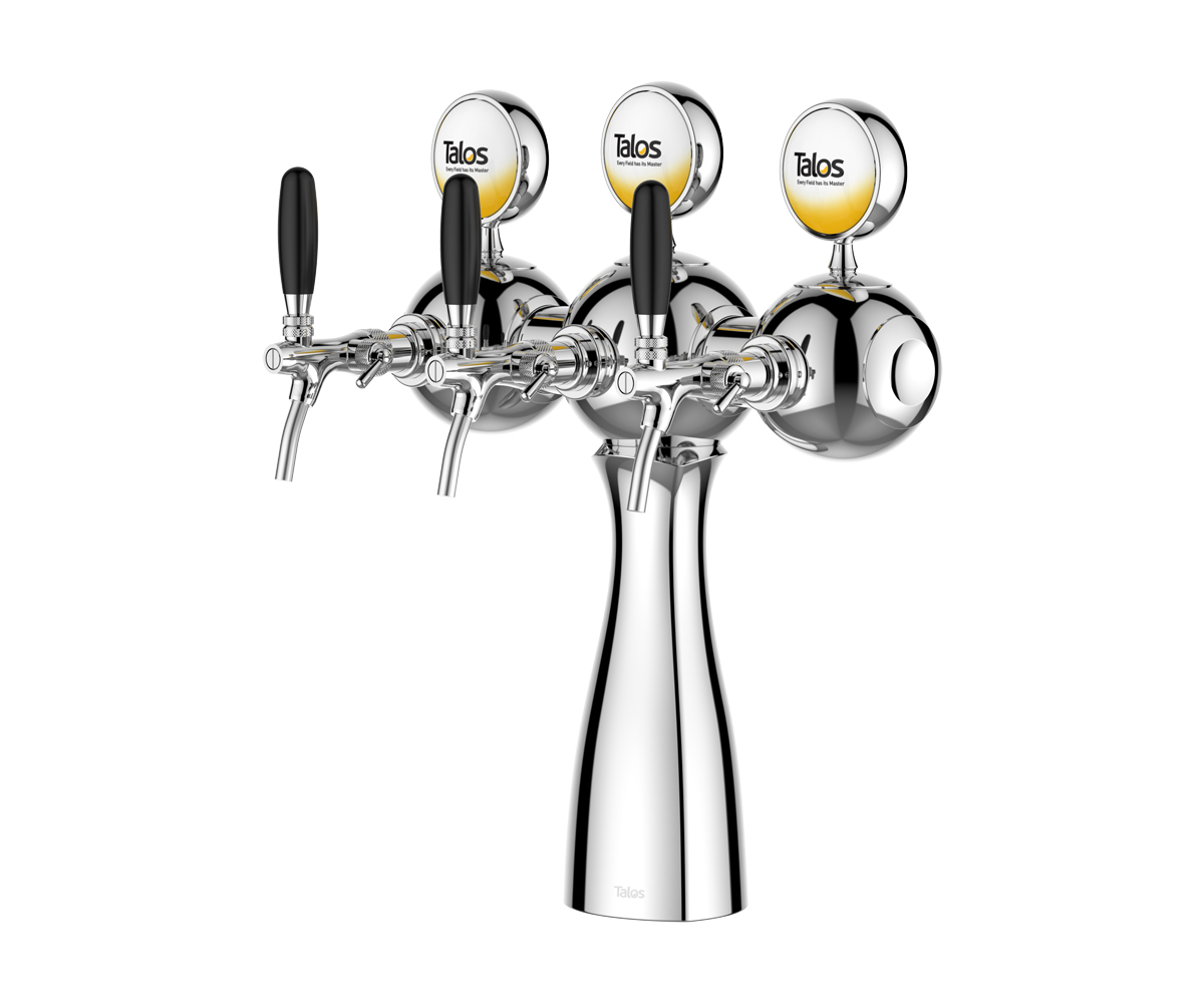 TALOS Parisian Tap Tower Chrome 3-way Dispensing Tower Draft Beer Tower