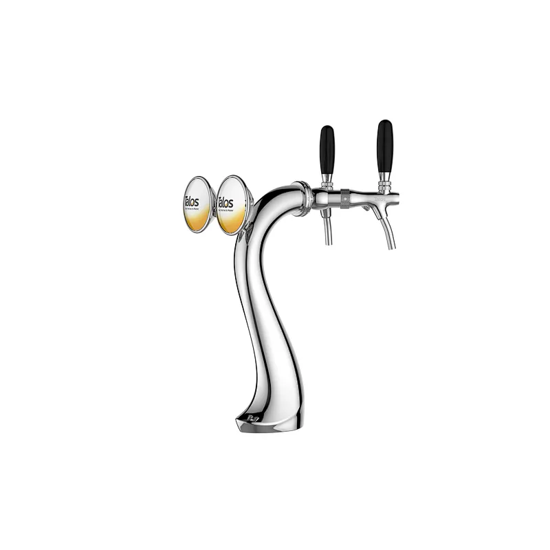 TALOS Swan Tap Tower Chrome 2-way Dispensing Tower Draft Beer Tower