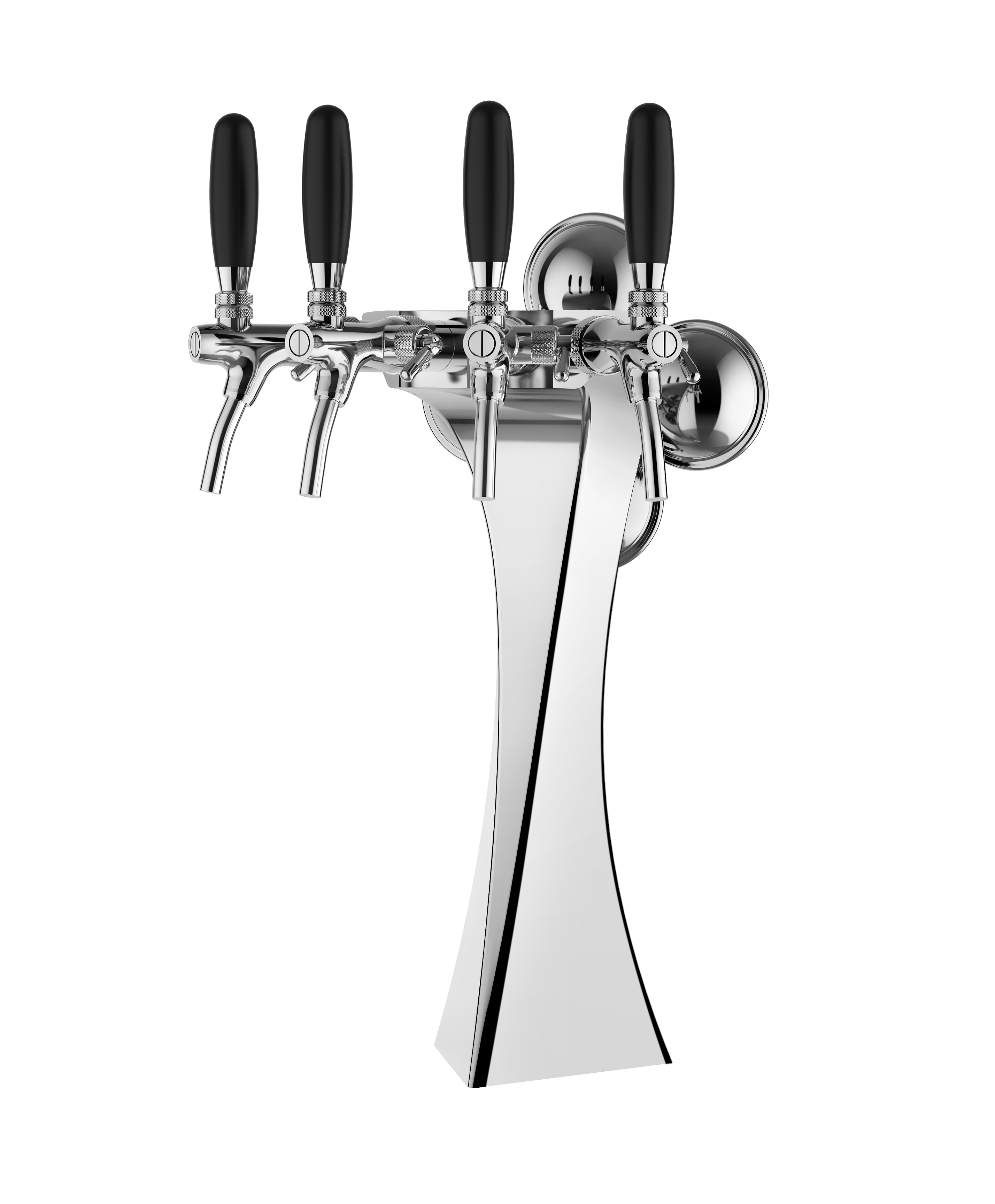 TALOS Brage Tap Tower Chrome 4-way Dispensing Tower Draft Beer Tower