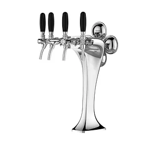 TALOS Cobra Tap Tower Chrome 4-way Dispensing Tower Draft Beer Tower
