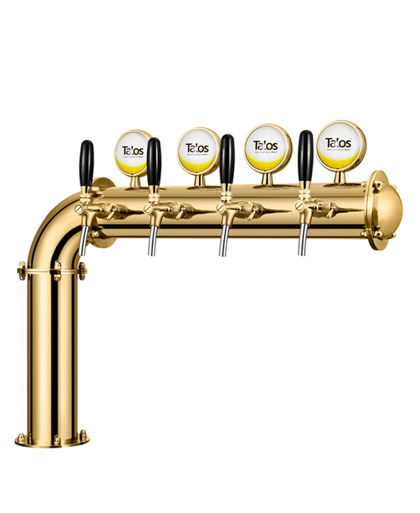TALOS L Tower Stainless Steel 4 Tap Tower 102mm Beer Dispensing Equipment Draft Beer Tower (LED,PVD)