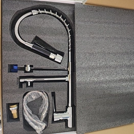 A20053 brass chrome double spouts kitchen faucet