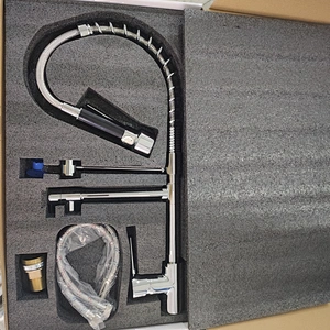 A20053 brass chrome double spouts kitchen faucet