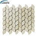 leaf shaped mosaic marble tile backsplash