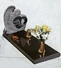 Black Brown European Style Marble Tombstone Granite Monument