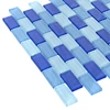 blue glass pool tile