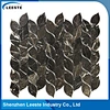 leaf shaped mosaic marble tile backsplash