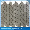leaf shaped mosaic marble tile backsplash