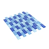 blue glass pool tile