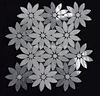 Chinese Cheap White And Grey Marble Waterjet Flower Mosaic Tiles