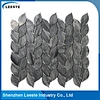 leaf shaped mosaic marble tile backsplash