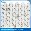 leaf shaped mosaic marble tile backsplash
