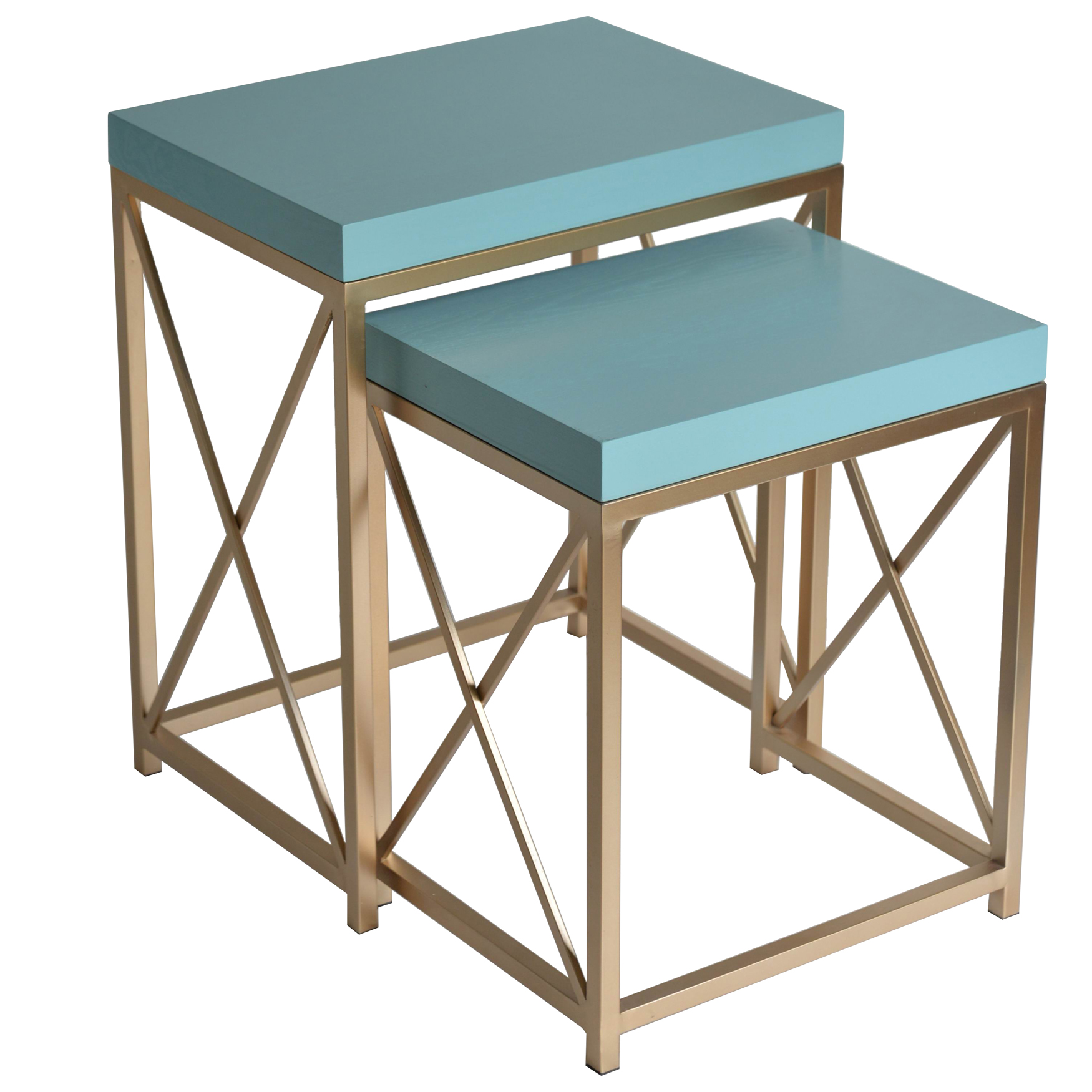 Nesting Blue Accent Tables