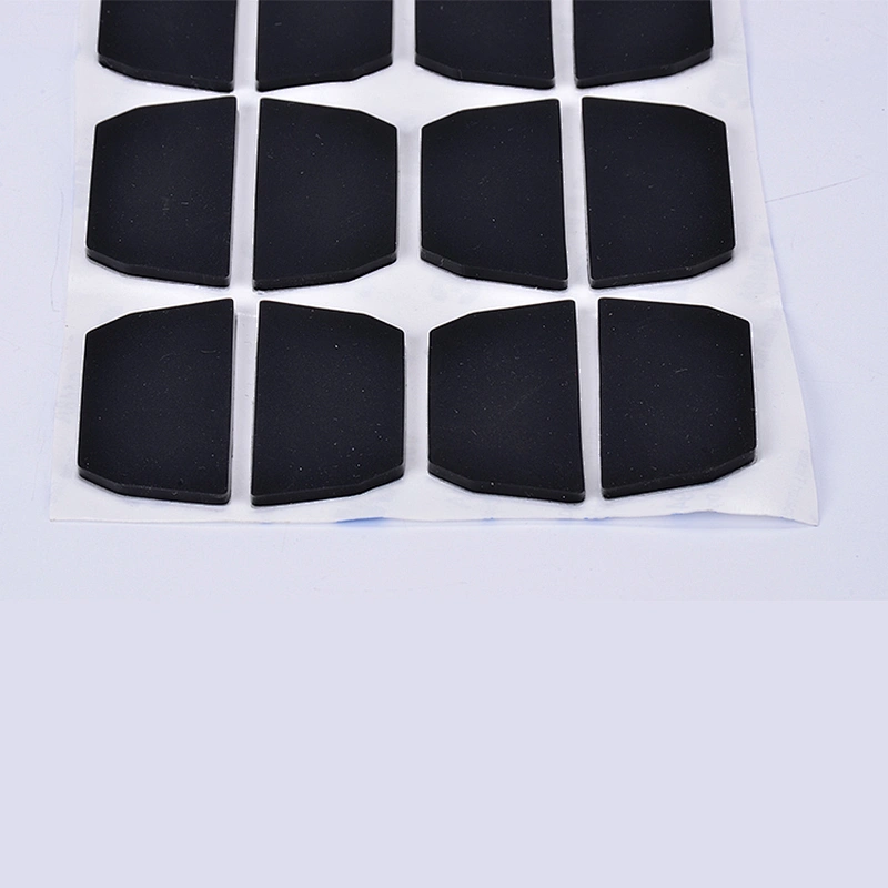 Hongju customized anti-slip different shapes adhesive silicone rubber pads