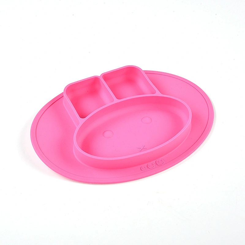Guanddong custom lovely various colors animal shapes food grade healthy silicone rubber baby/children plate