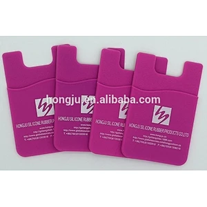 Mobile Phone credit card holder,silicone 3M Sticker adhesive wallet cell phone back cover card holder
