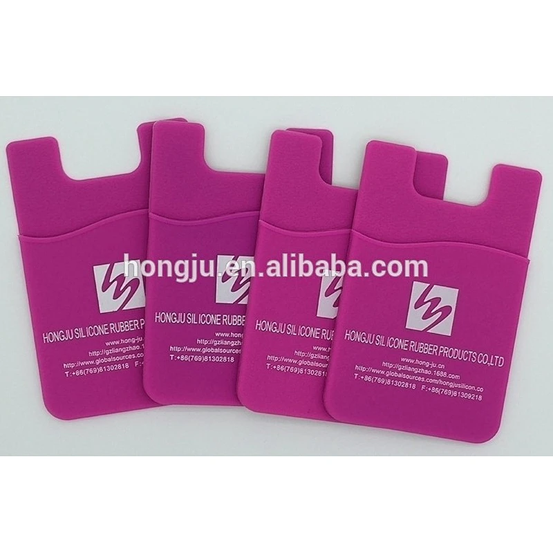 Mobile Phone credit card holder,silicone 3M Sticker adhesive wallet cell phone back cover card holder