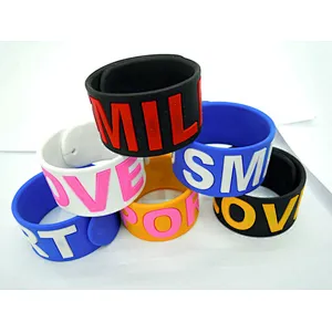 Free sample  silicone rubber slap bracelet