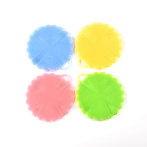 Hongju colorful fashionable design soft silicone rubber bath cleaning brushes in different shapes