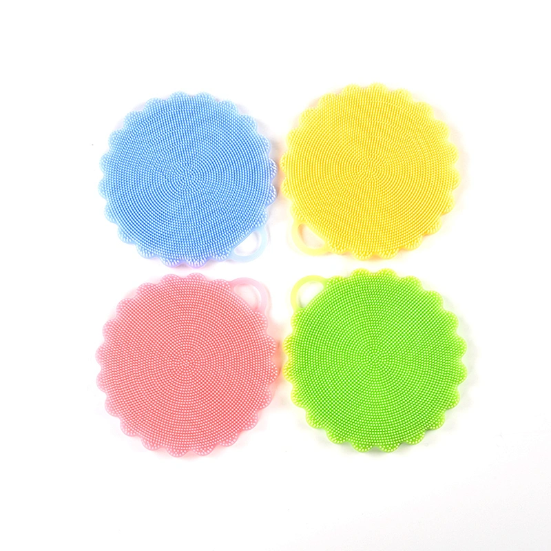 Hongju colorful fashionable design soft silicone rubber bath cleaning brushes in different shapes