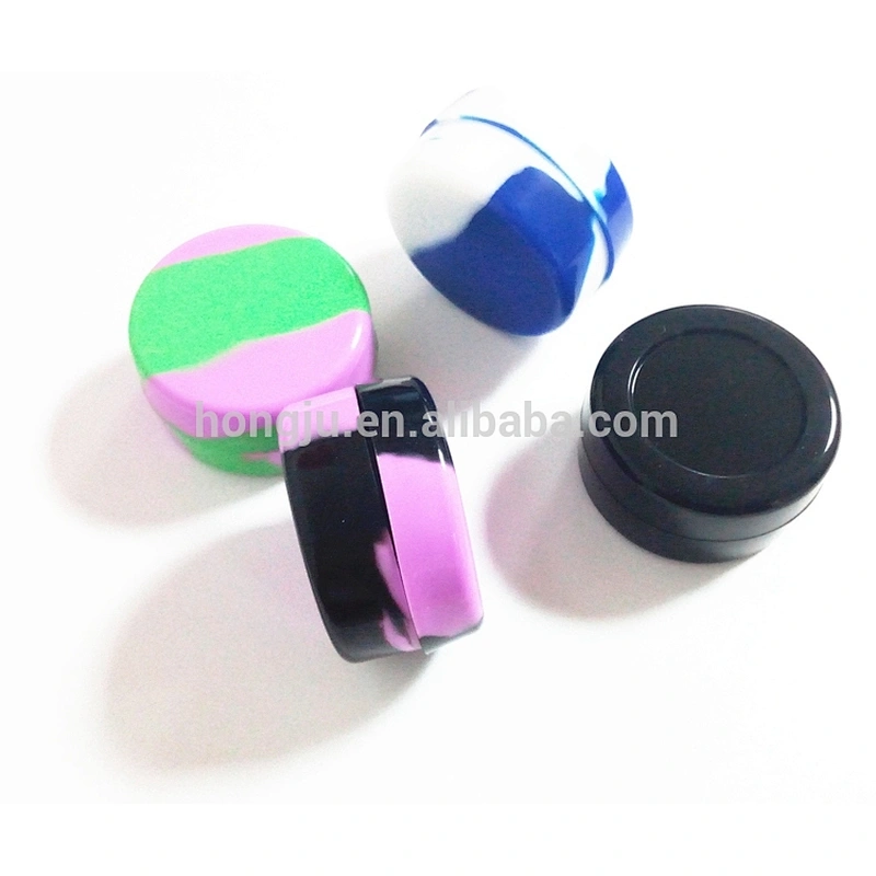 Food grade custom logo silicone oil box storage / silicone jars  wax container